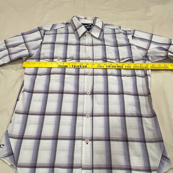 O'Neill Short Sleeve Purple Plaid Shirt Mens Size‎ M - Picture 9 of 15